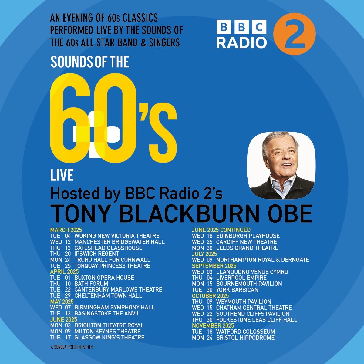 Tony Blackburn Sounds of the 60s Live Tour Tour Poster 2025